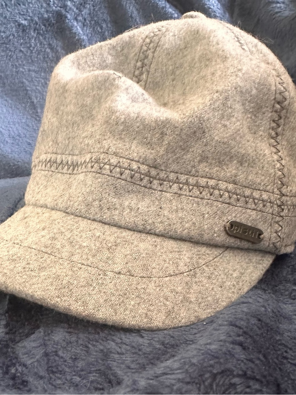 Pistol Wool Blend Light Blue Cap with Stitch Detail